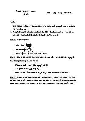 Ôn tập học kì I môn Toán lớp 11 - Đề số 6